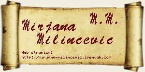 Mirjana Milinčević vizit kartica
